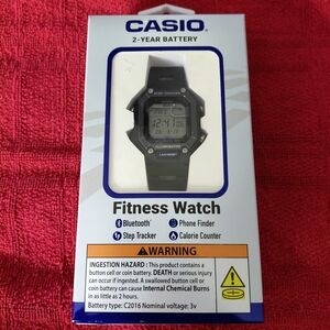 Casio Black Digital Fitness Watch with Bluetooth
